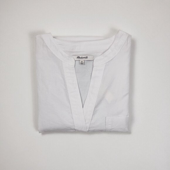 Madewell Lakeline Popover Shirttail Top Women's Size XS Eyelet White Summer Top - Picture 15 of 16